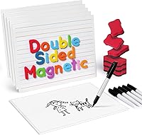 Gamenote Magnetic Dry Erase Lap Boards 9x12 6 Pack - Double Sided Lined Whiteboards for Kids, Classroom & Homeschool