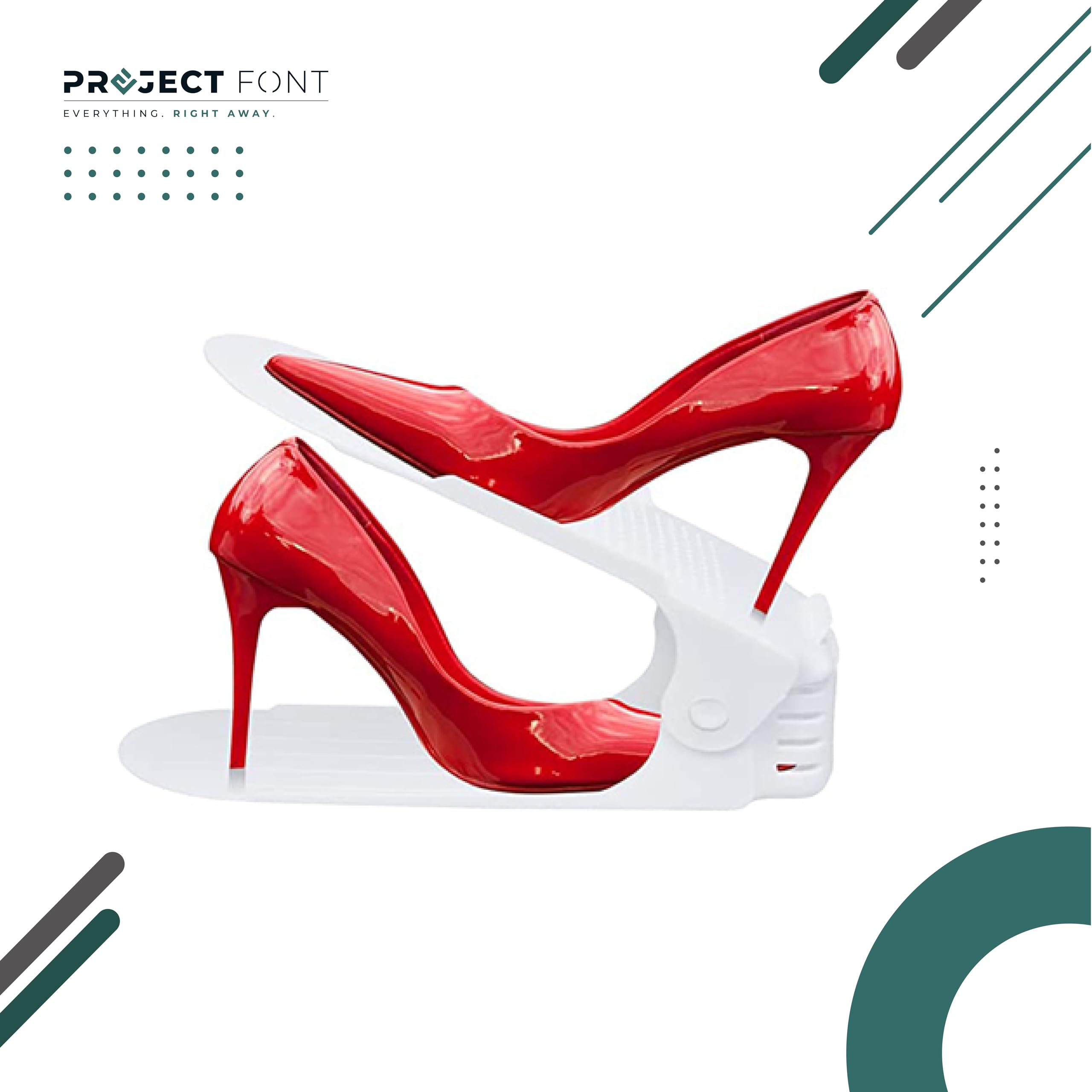 Organizzatore Scarpe 10 Pezzi - Scaffale Regolabile 3 Livelli, Bianco, Antiscivolo - Foto 4