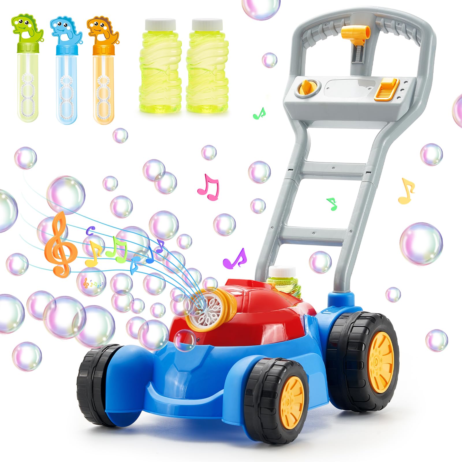 Cooldele Bubble Lawn Mower for Toddlers, Outdoor Bubbles Machine Toy for Kids - Lights and Music Bubble Mower, Birthday Gifts for Toddlers & Kids Ages 2-3 4-5