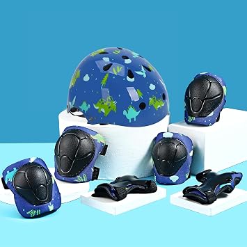 Kids Helmet with Knee Pads Elbow Pads and Wrist Guards,Child Protective Gear for Boys Girls Age 3-5-8 Years fit Roller Skates, Skateboarding, Scooter Bicycle Skate Scooter Skateboard