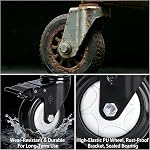 3 inch Caster Wheels M12-1.75 x 25 Threaded Stem Casters Set of 4 Heavy Duty 1000lbs Double Lock Mechanism & Quiet Casters for Wire Shelving, Carts, Furniture