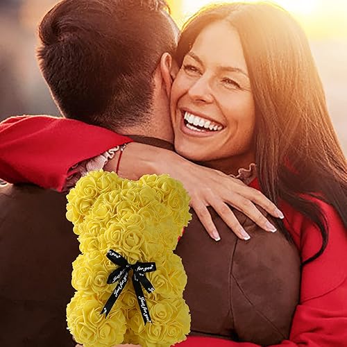 Miniatura 5 de JUVSUP Oso de rosas hecho a mano con caja de regalo, el mejor regalo para mujeres, día de la madre, día de San Valentín, boda, Navidad, cumpleaños