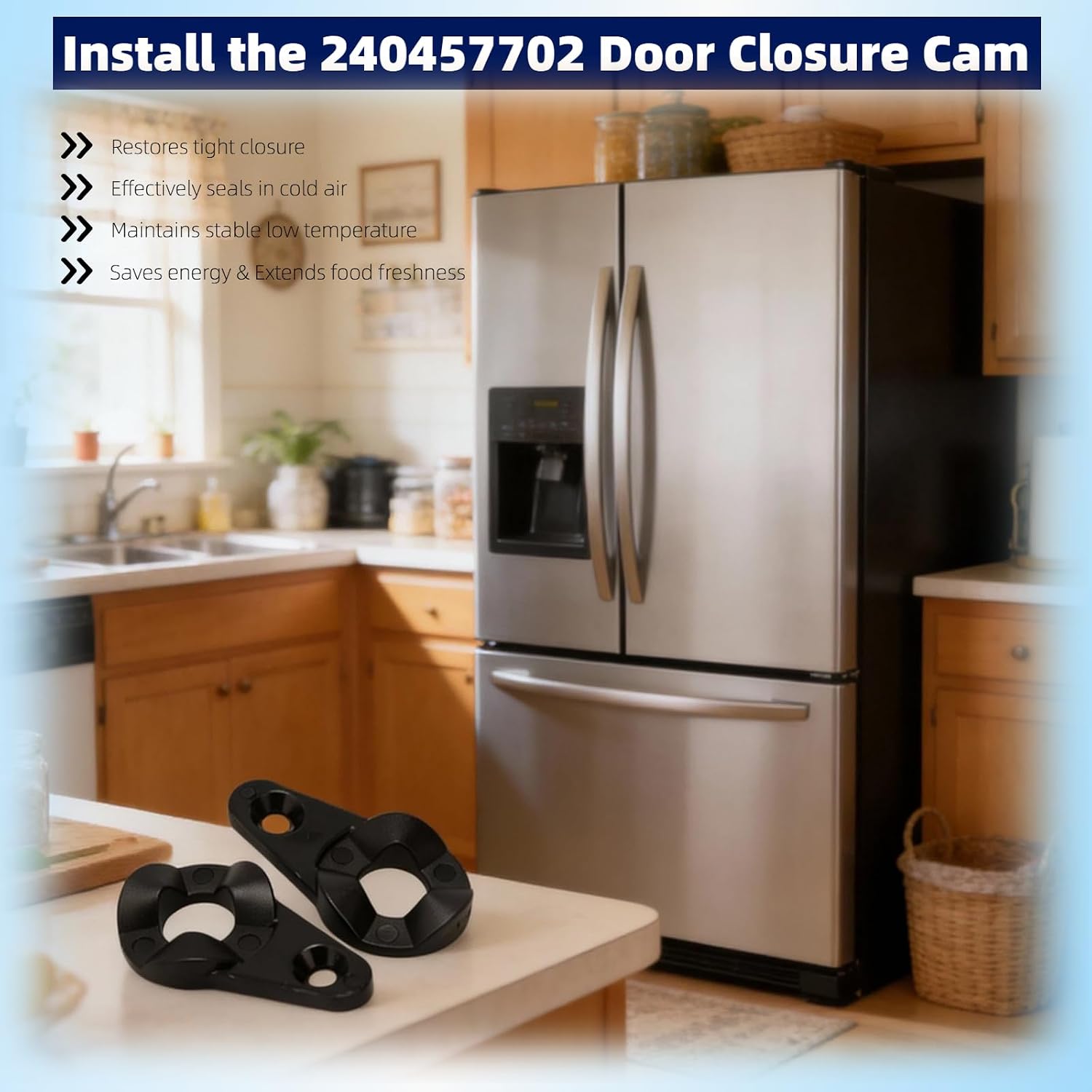 240457702 Refrigerator Door Closing Cams, Compatible with Frigidaire Fridge Door Hinge Closure Replacement, Replaces AP3773514, 1062056, AH976594, EA976594, PS976594, PD00006254, EAP976594(2 Pcs)