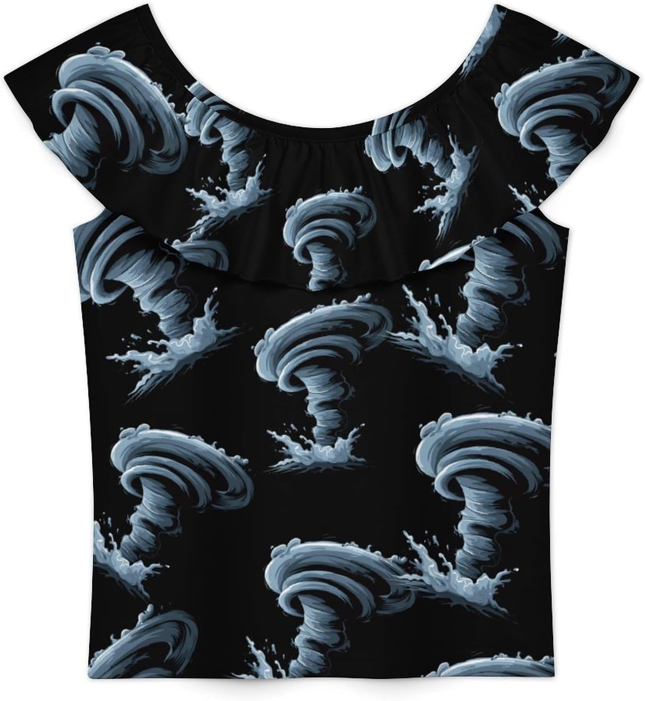 Tornado Girls T-Shirts Top Ruffle Short Sleeve Blouse Casual Graphic Tees