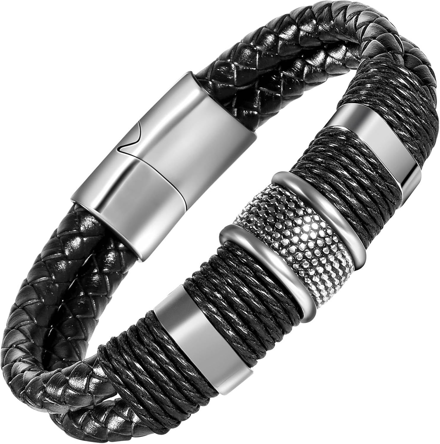 Leather Bracelet For Men Braided Jewelry Braclets Bangle Cool Black brown Wrist bracelet