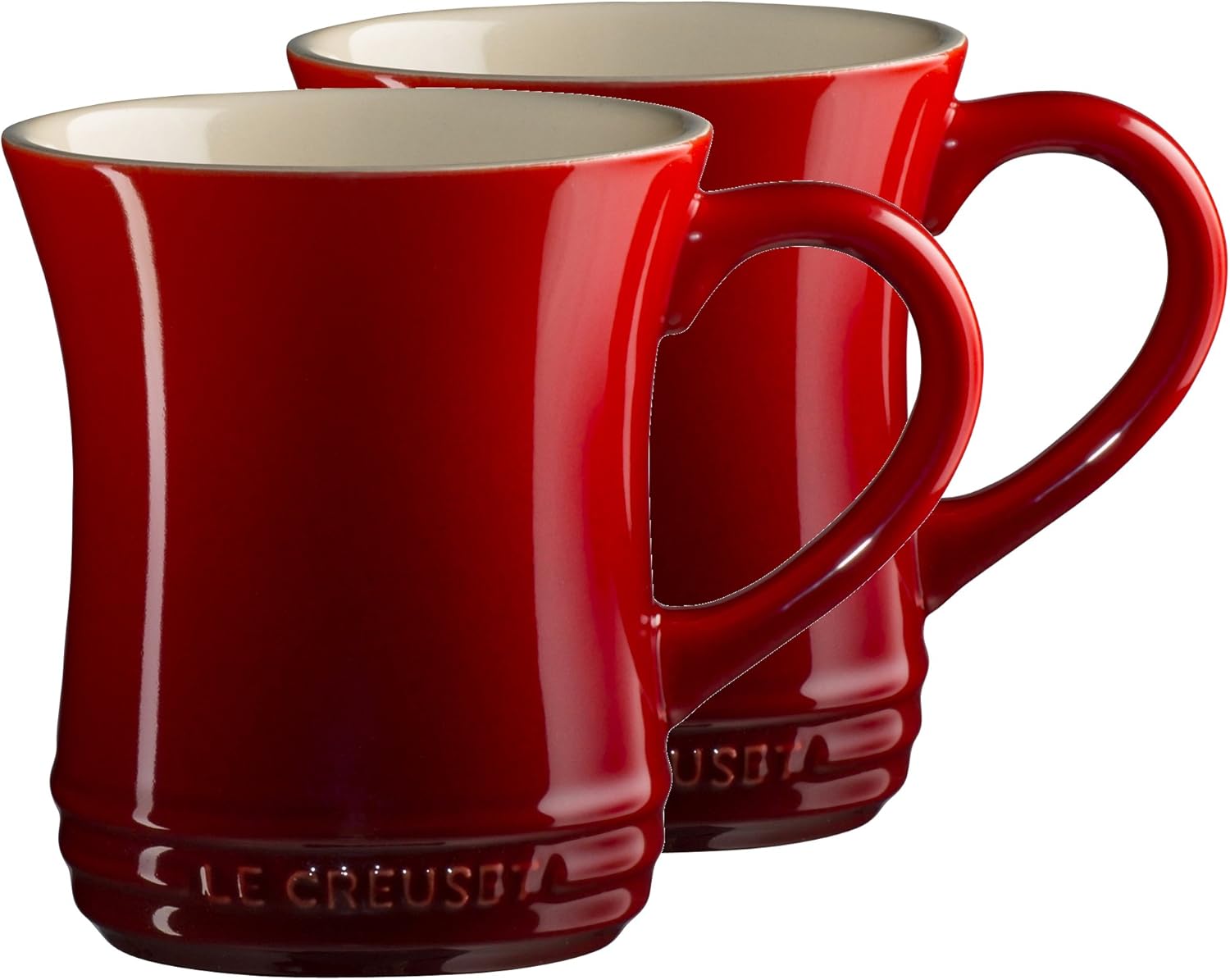 Le Creuset Cerise Cherry Stoneware 14 Ounce Tea Mug, Set