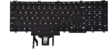 Replacement Keyboard for Dell Latitude 5500 5501 5510 5511, Precision 3540 3541 3550 3551 Series Laptop with Backlit with Pointer US Layout P/N 0MMH7V NSK-EX0BC PK132FA1B00