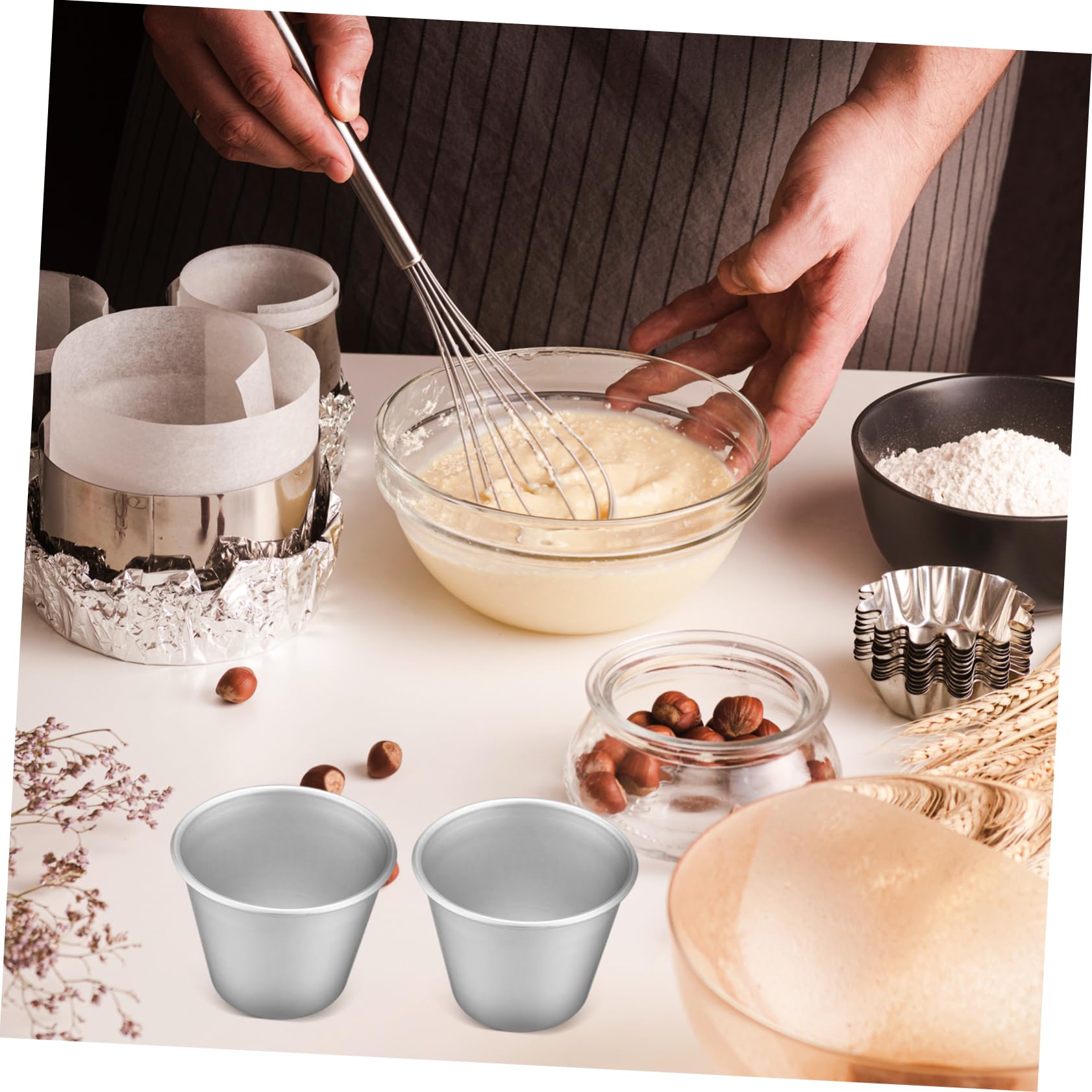 16piezas Moldes De Pudding y Muffin Para Hornear Moldes Antiadherentes Para y Pasteles De Cocina Versátiles Para Puddings y Muffins