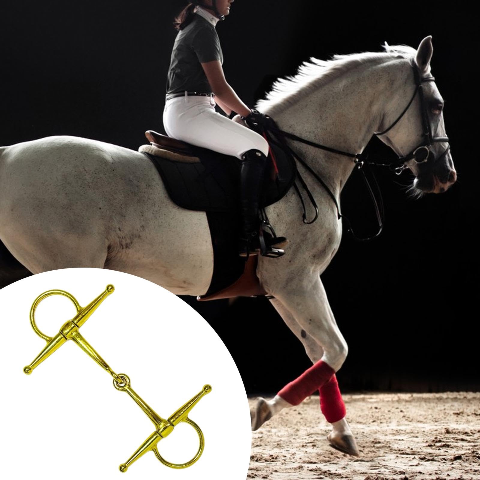Morso per Cavallo, Filetto per Equitazione, Resistente all'Usura, Anello a D, Forma ad H, Accessori equestri, Attrezzature per l'allenamento
