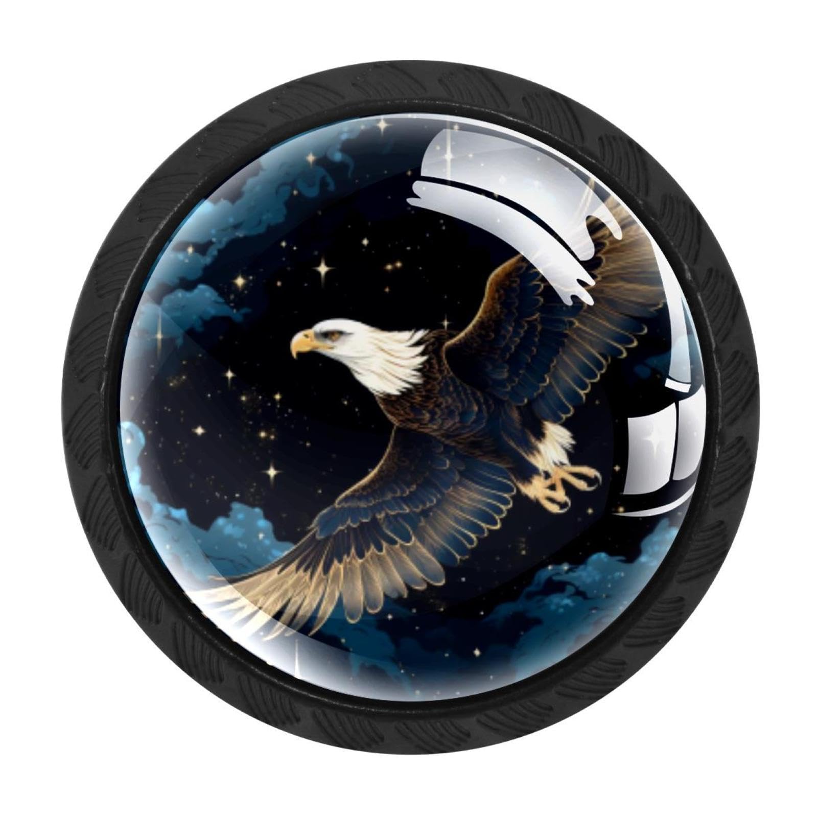 Chenzzzz Multicolored 07 4 Pieces Starry Eagle Drawer Knobs, 35Mm Black Cabinet Knobs, Drawer Pulls And Knobs, Dresser Drawer Knobs, Cabinet Hardware Kitchen Cabinet Knobs