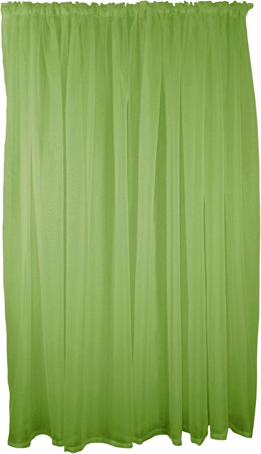 LIME GREEN VOILE ROD POCKET CURTAIN DRAPE 59X48" 150X122CM
