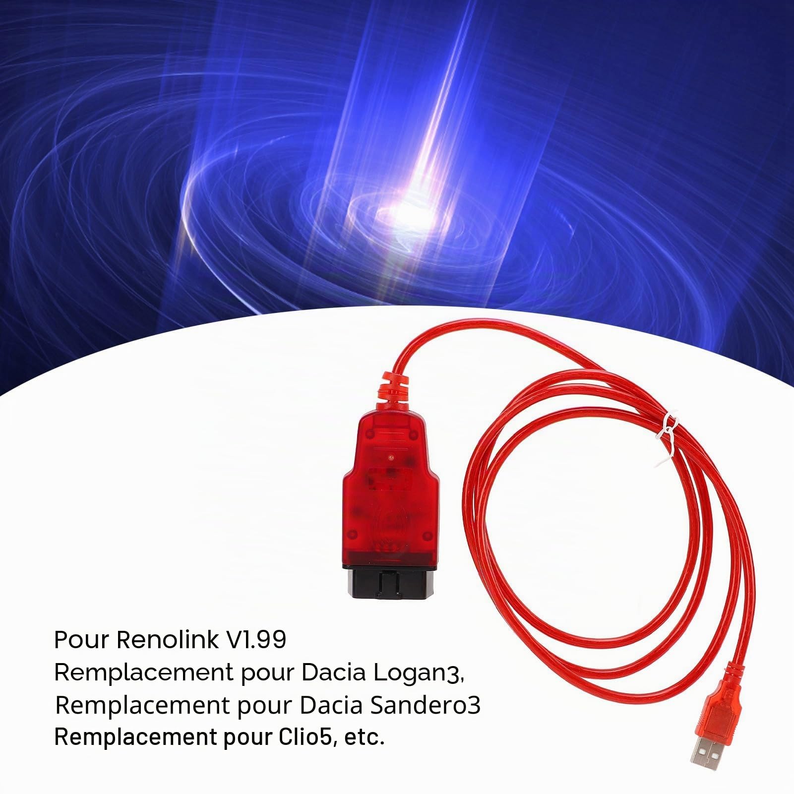 Câble de Diagnostic de Programmeur ECU, Outil de Programmation de clé Renolink V1.99 UCH avec Plusieurs Fonctions pour Logan3 Sandero3