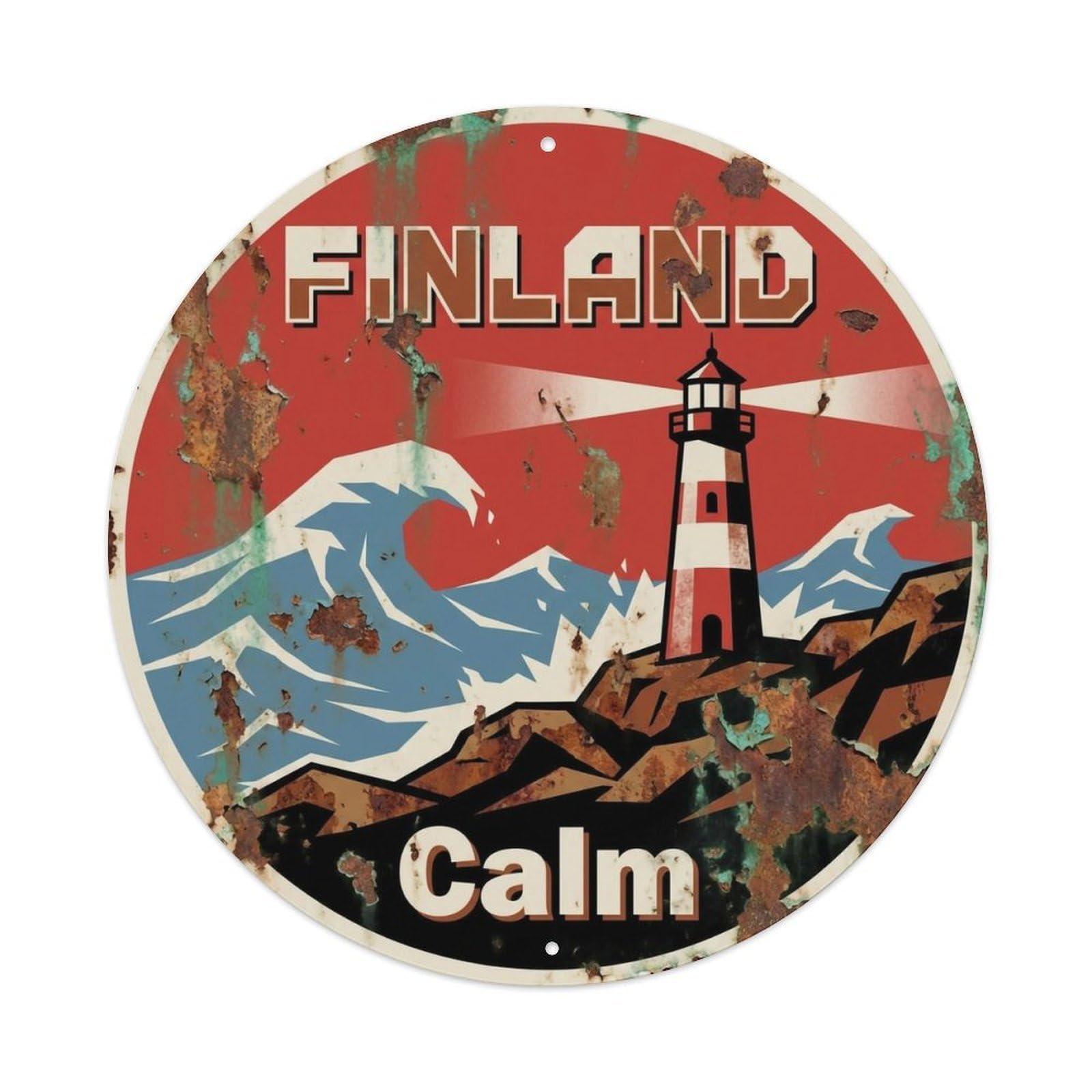 Vintage Travel Finland Genuine Vintage Metal Tin Sign Plaque