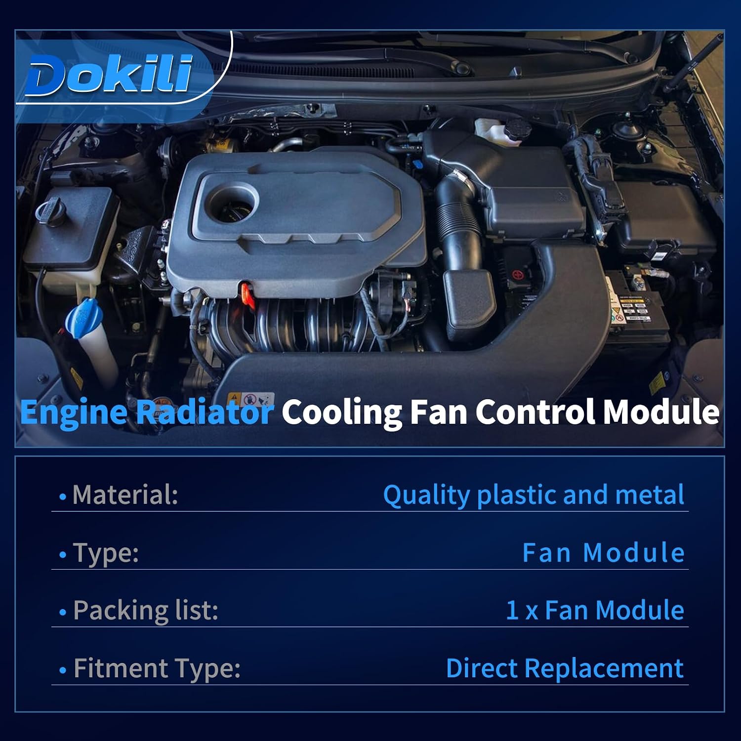 122990-0050 Engine Radiator Cooling Fan Control Module Compatible with Hyundai Sonata 2.4L GLS GL SE Sport 2015-2019 25385C2500 25385D4200