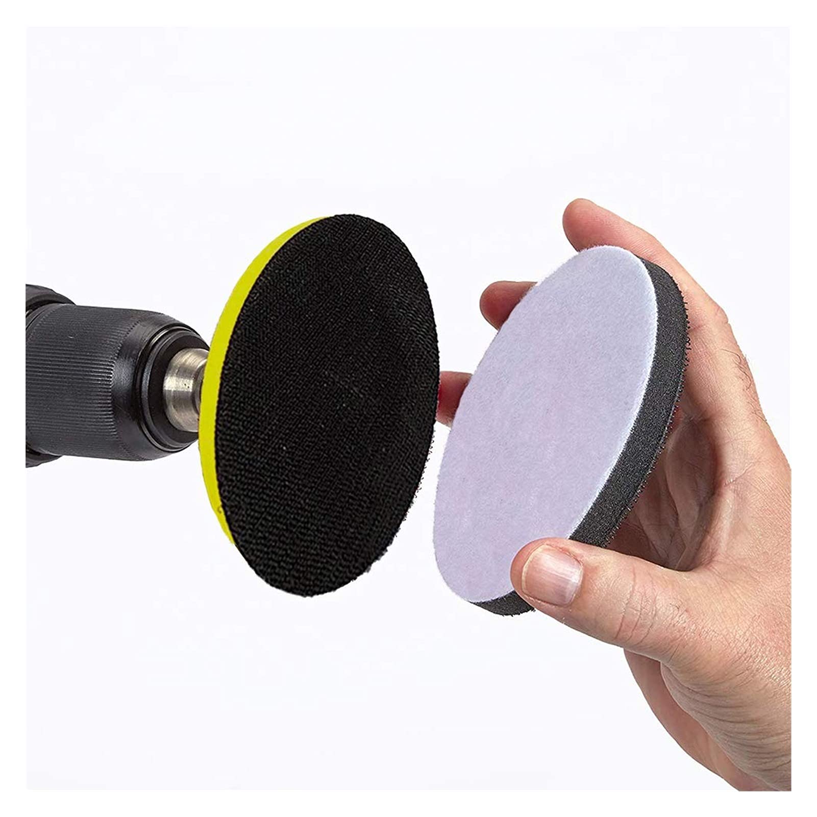 Cepillo de esponja de lija lijado Paquete de 5 almohadillas de interfaz de alta densidad de 6 pulgadas de 150 mm, ganchos y bucles, cojines de cojín de esponja de 6 pulgadas (5 juegos)