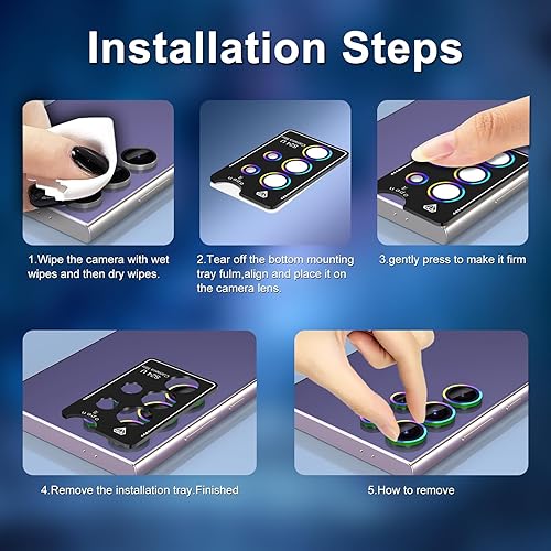 Vista 1292 de para Samsung Galaxy Z Flip 7 Protector de Lente de Cámara, Cubierta de Lente de Vidrio Templado con Anillo de Metal Individual, [Fuerte Adhesión] 1