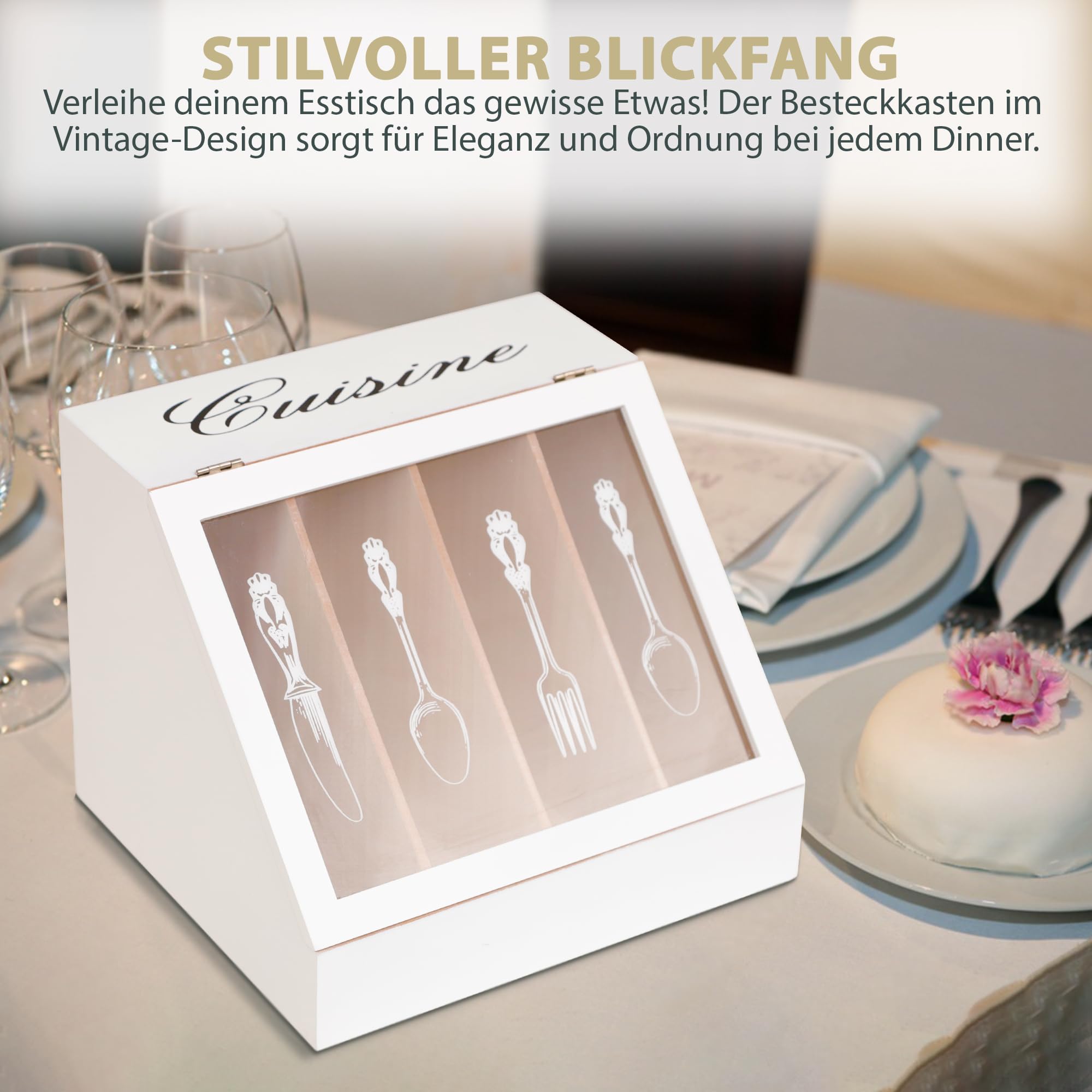 SIEBOLD Organizer per posate per cucchiai, coltelli e forchette con struttura in metallo lucido, vassoio per decorazione della cucina di fattoria e SIEBOLD Organizer per posate per cucchiai, coltelli e forchette con struttura in metallo lucido, vassoio per decorazione della cucina di fattoria e