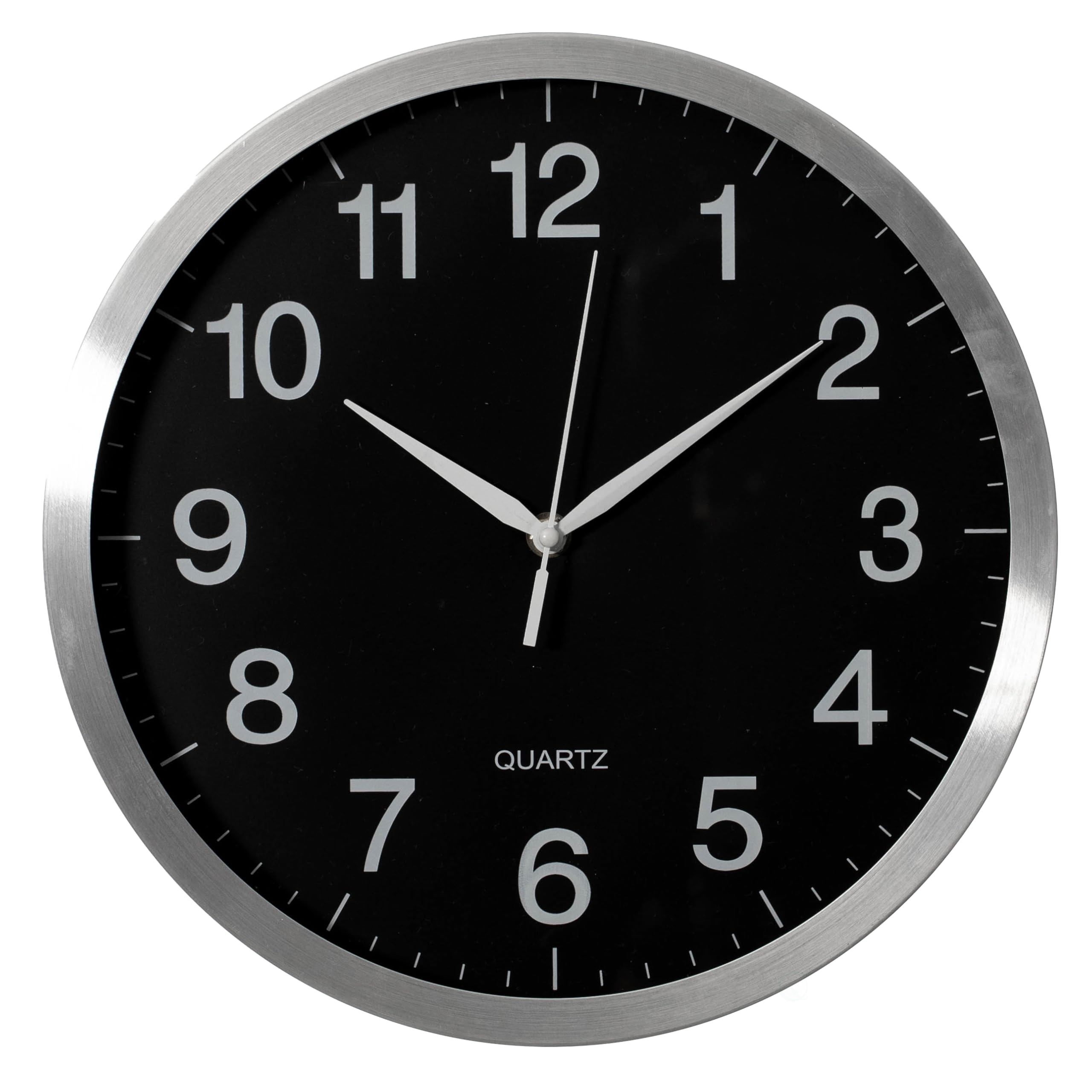 Horloge murale en aluminium Clockswise moderne avec cadre robuste argenté