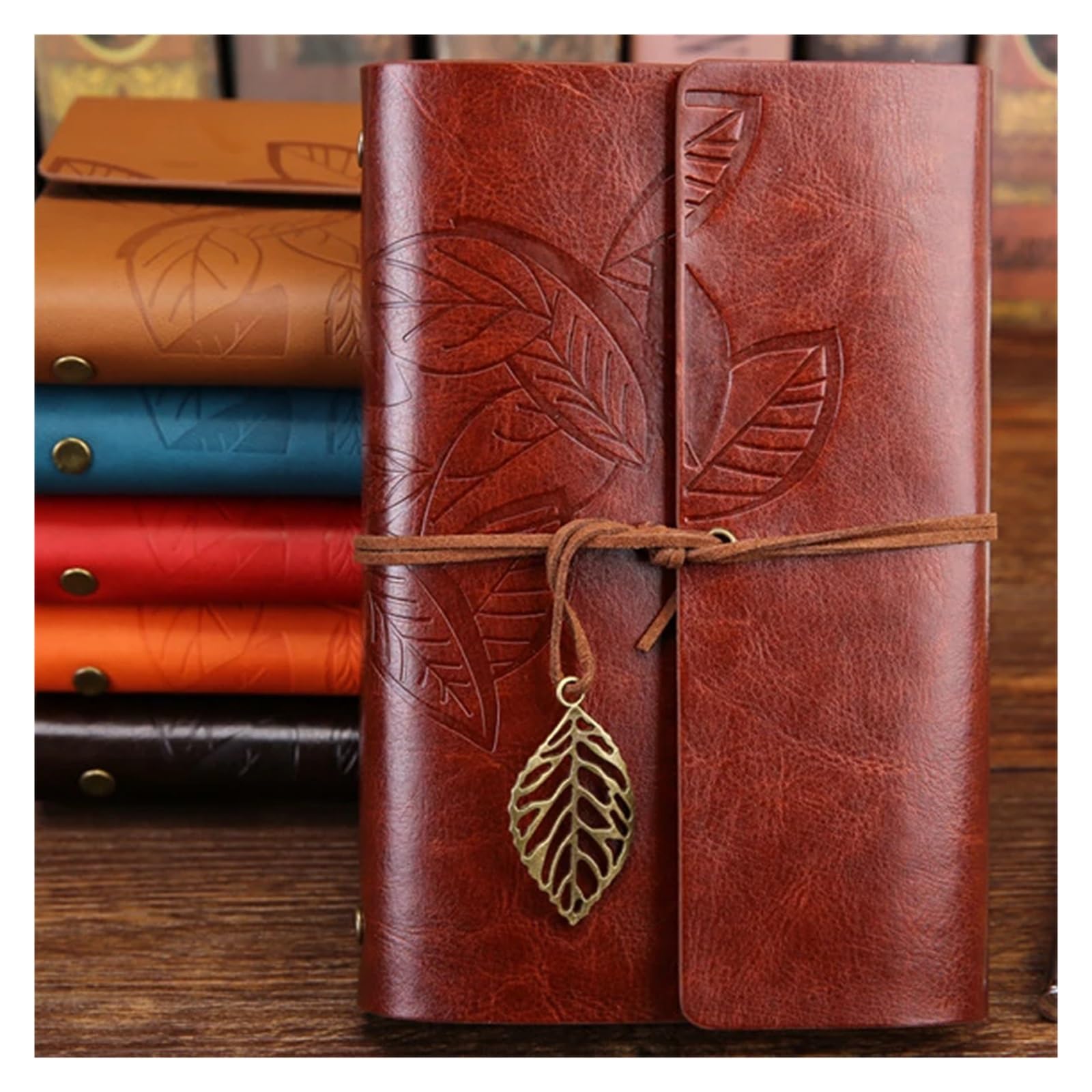 Notebook Diario Blocco note Pelle PU Spirale Letteratura Notebook Carta sostituibile Journal Planner Regalo di cancelleria scolastica(Light Brown,Large 165x220mm)