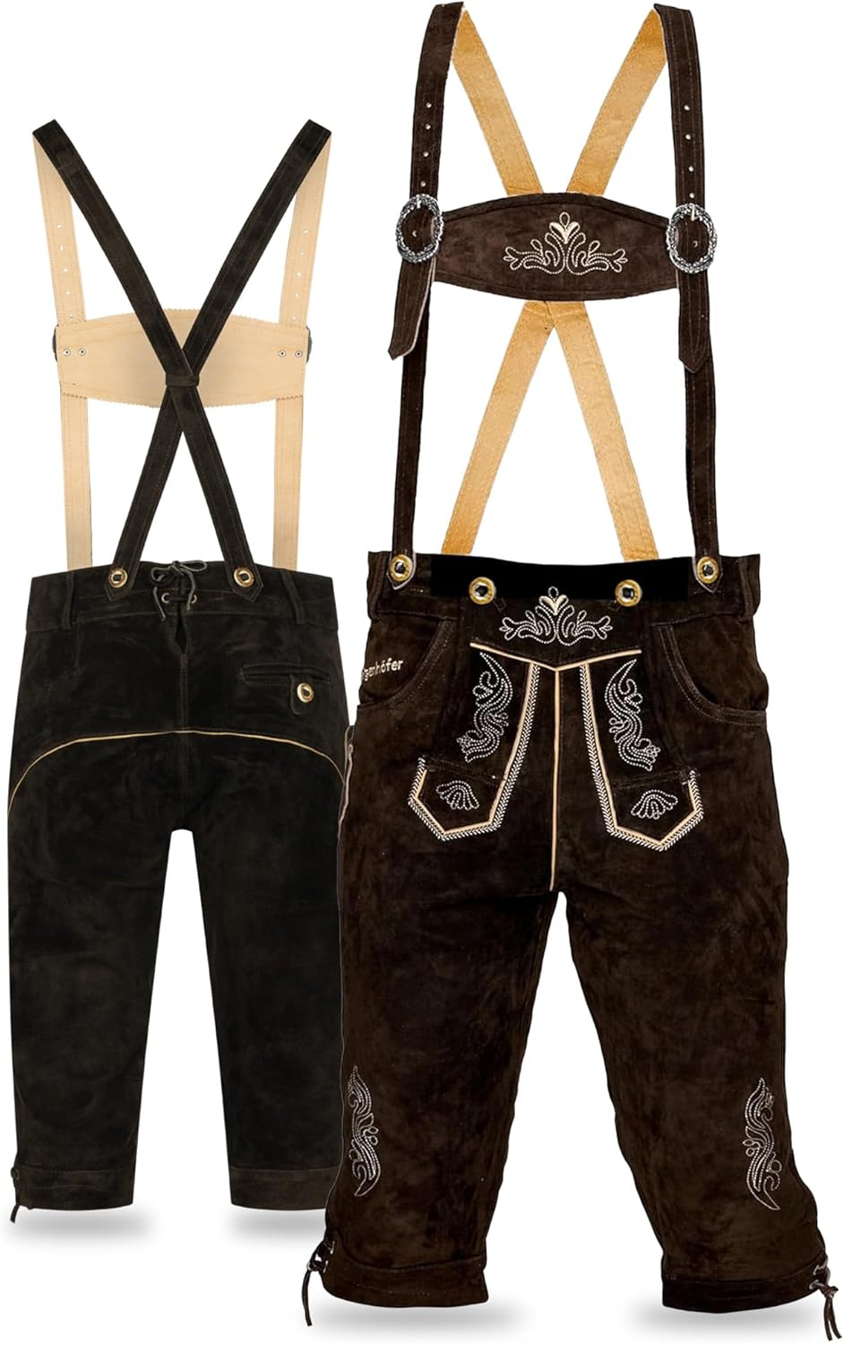 STEIGENHOFER Lederhosen Men Knee-Length  Authentic German Bavarian Lederhose  Real Leather Oktoberfest Costume  Trachten