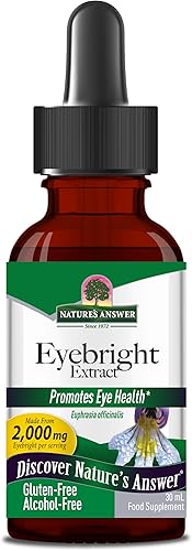 Nature's Answer Eyebright - Extracto de hierba de 1 onza, apoya los ojos y la visión, sin OMG, sin alcohol, sin gluten, certificado Kosher, vegano y