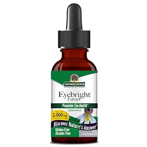 Natures Answer Eyebright Herb Supports Healthy Eyes Vision Non-GMO Alcohol-Free Gluten-Free Kosher Certified Vegan No Preservatives 1oz