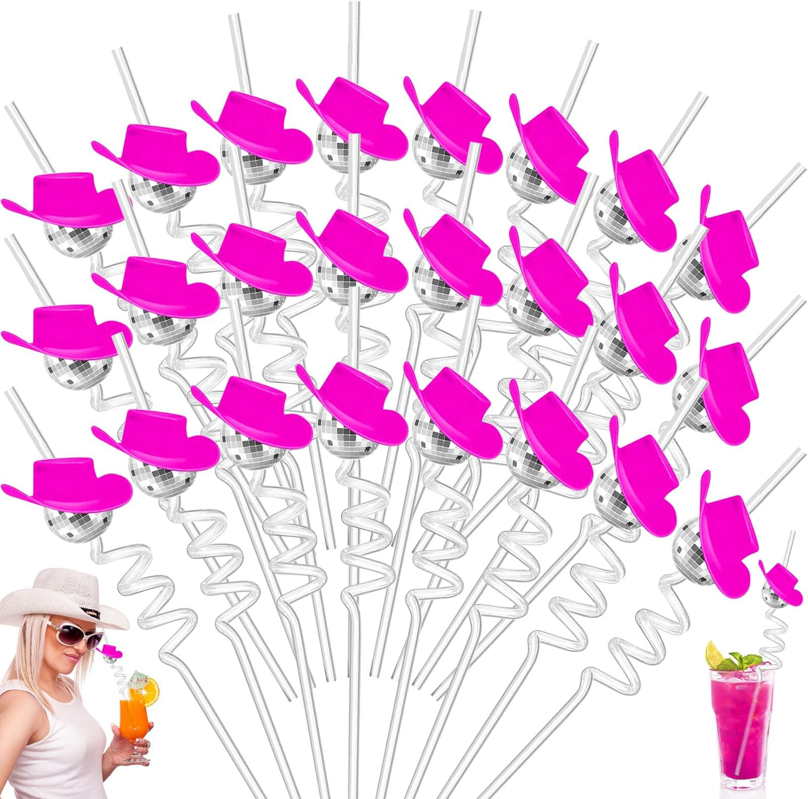 36 Pcs Bachelorette Cow Straws Cowgirl Party Supplies Cow
