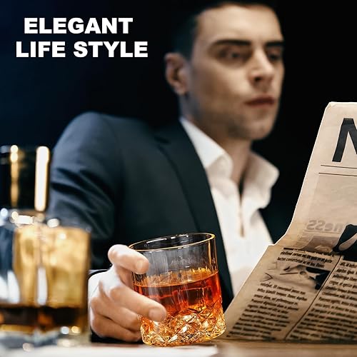 Miniatura 6 de Yaomiao Vasos de whisky Old Fashioned a granel de 10 onzas, vasos de cóctel de vidrio de bourbon para whisky, licor bourbon y bebidas de cóctel,