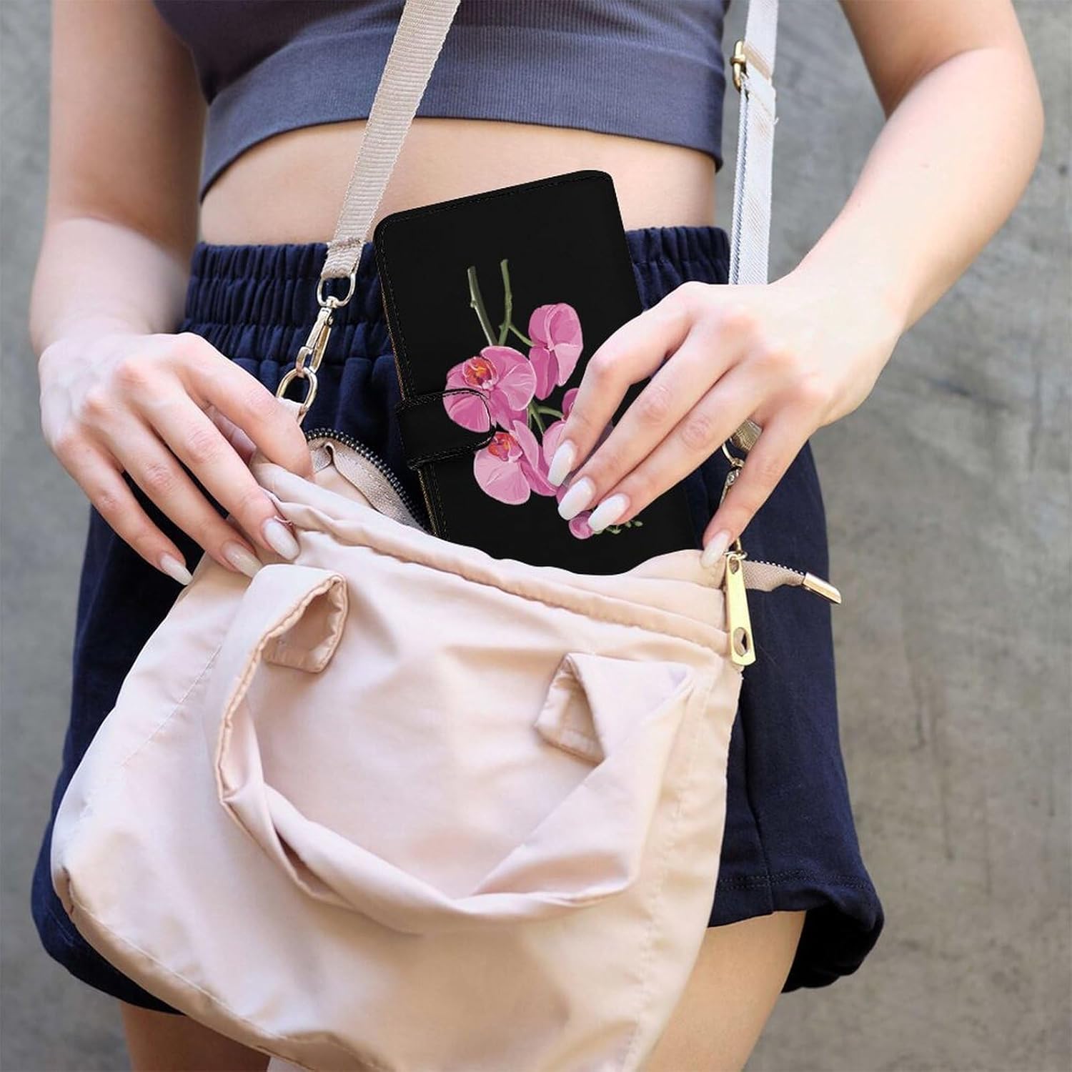 Orchid Flowers Womens Wallet for Men Slim Purse Clutch Handbag with Card Holder