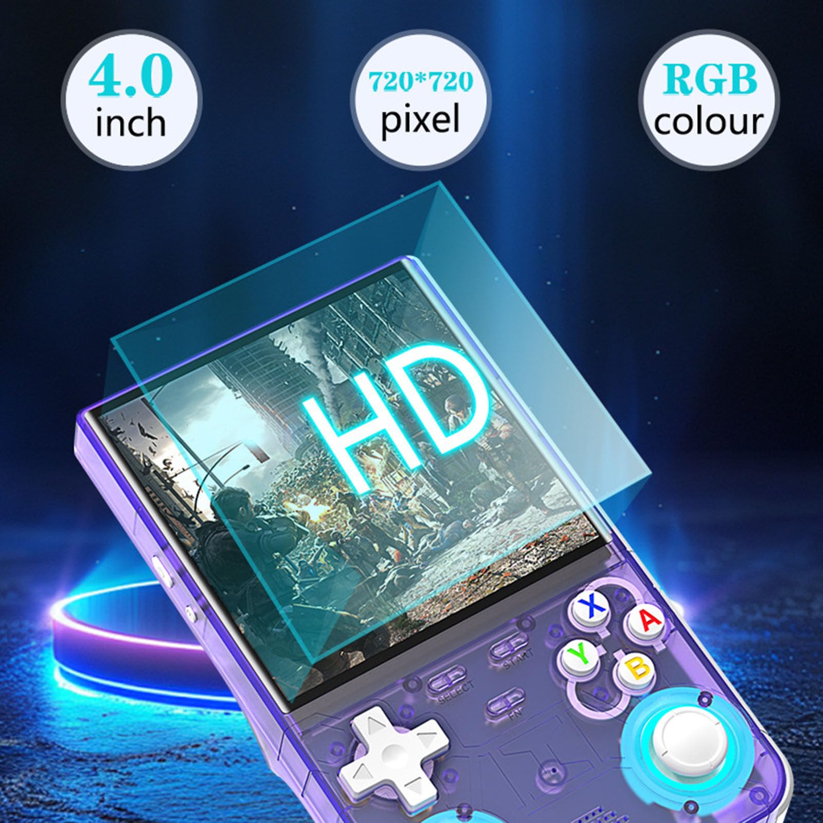 Console Portable R36 Ultra Retro 20000+ Jeux - Écran 4" IPS WiFi Bluetooth Bleu 128G