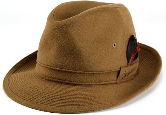 Amazon 帽子 メンズ 中折れ帽子 ボルサリーノ 高級カシミヤ素材 ブランド Borsalino 折りたためるソフト帽子 ワイドブリム キャメル キャップ 通販