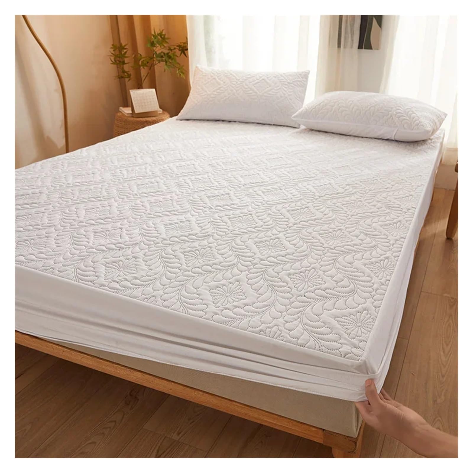 Drap-housse imperméable 90x200 anti-tache protège-matelas matelassé épais