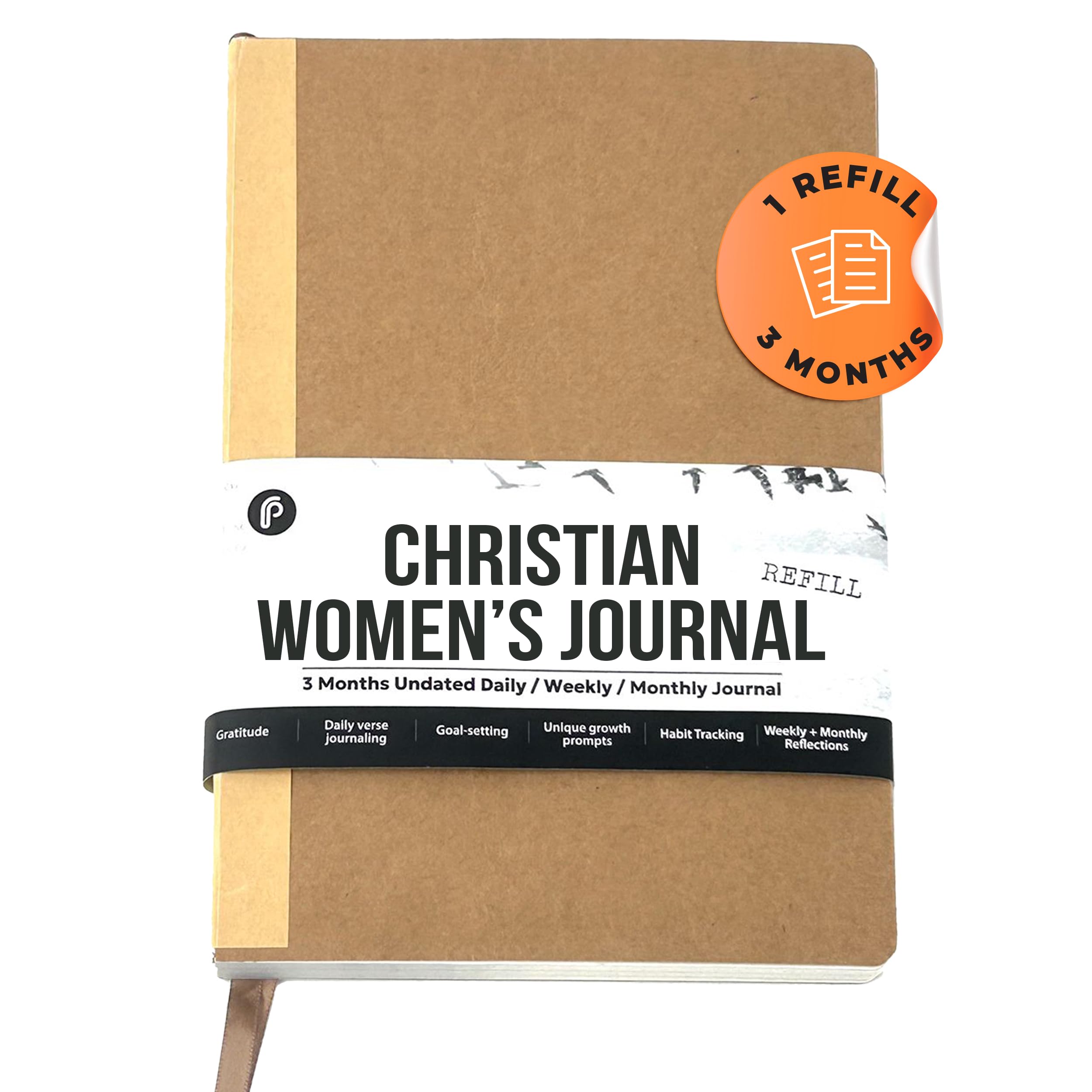 Prazoli Prayer Journal for Women - 3-Month Refill Daily Devotional Journaling Book for Woman, Religious Baptism & Bible Study Supplies for Church Note Taking, Devotional Notebook Accessories