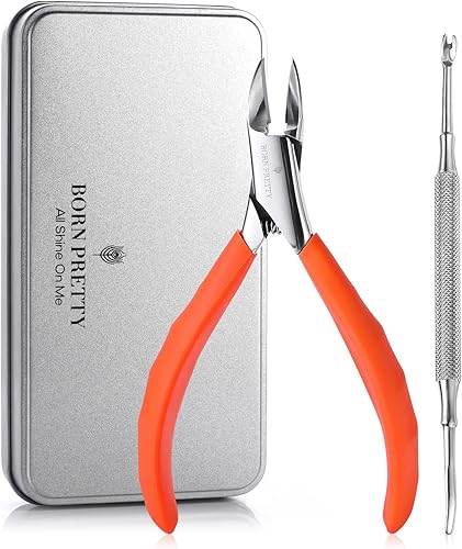 BORN PRETTY Cortadora de cutículas herramienta de pedicura encarnada de acero inoxidable de alta calidad paroniquia profesional uñas gruesas uñas