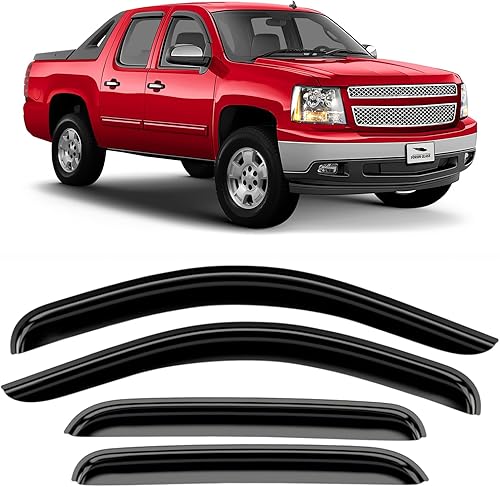 Miniatura 10 de Voron Glass Protectores de lluvia extra duraderos con cinta adhesiva para camiones Chevrolet (Chevy) SilveradoGMC Sierra 2007-2013 Crew Cab,