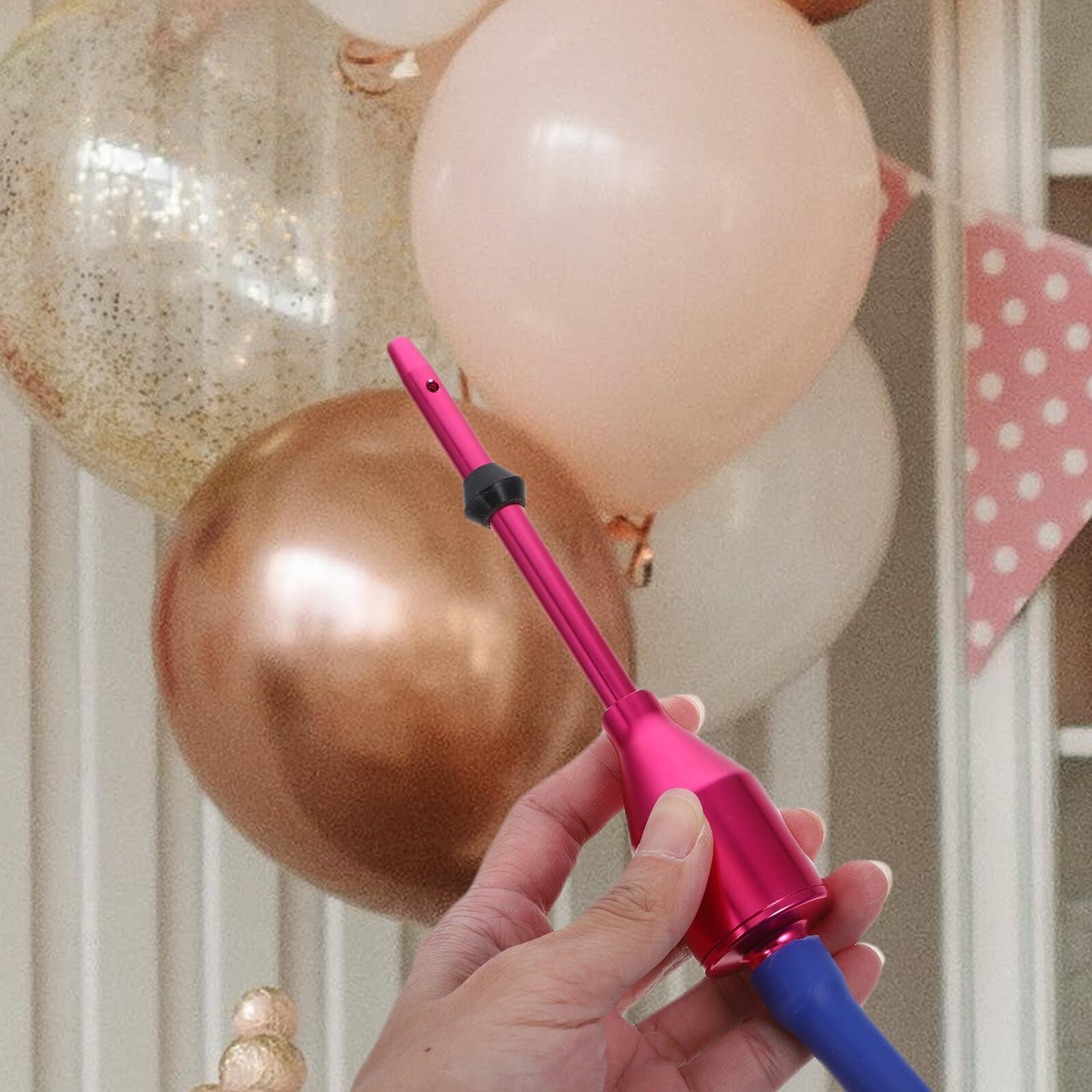 Kit para Rellenar Globos Función de Anudado y Inflado Rápido, Herramienta Metálica para Globos Largos, Adecuado para Celebraciones y Actividades, 1 Set