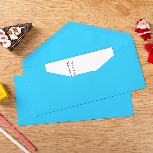 Miniatura 6 de Paquete de 50 sobres de negocios #10 estándar con solapa en V para cheques de oficina, membrete de negocios, correo de 4.13 x 9.49 pulgadas (10