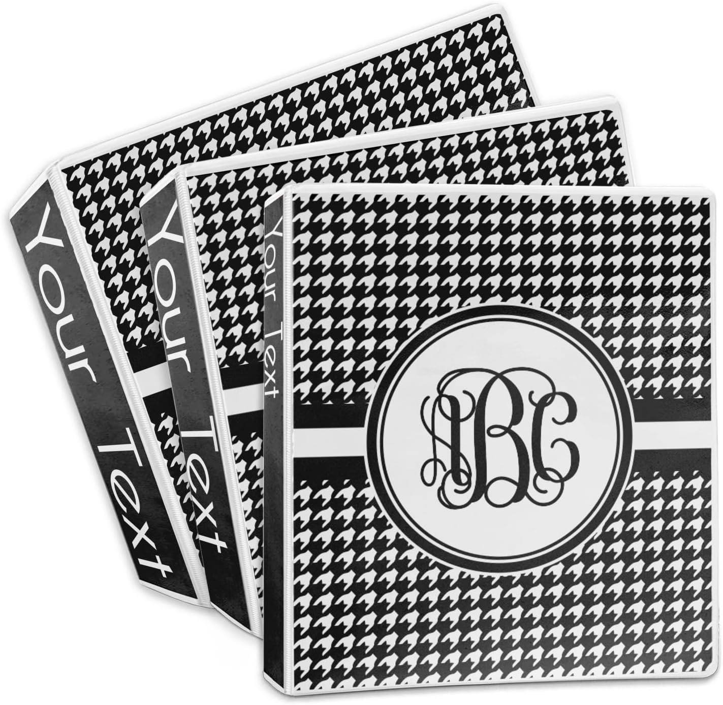 Personalized Houndstooth 3-Ring Binder - 2 inch