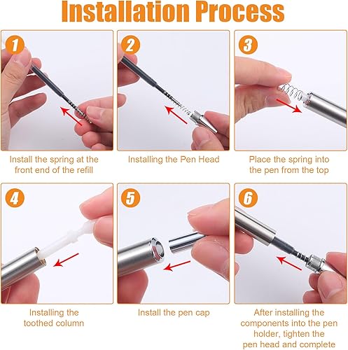 Miniatura 4 de Qilery Juego de 25 bolígrafos epoxi en blanco de resina de acero inoxidable para envolturas UV Dtf, bolígrafos de sublimación, bolsa resellable y