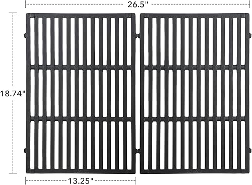 Vista 2 de Stanbroil Rejilla de cocción de hierro fundido para parrillas de gas Weber Genesis II y Genesis II LX serie 300 - Rejilla de parrilla para Weber
