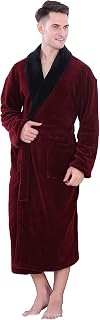 Mens Robe - Sherpa Kimono Shawl Collar Bathrobe Comfy Spa Bath Robe S-XL