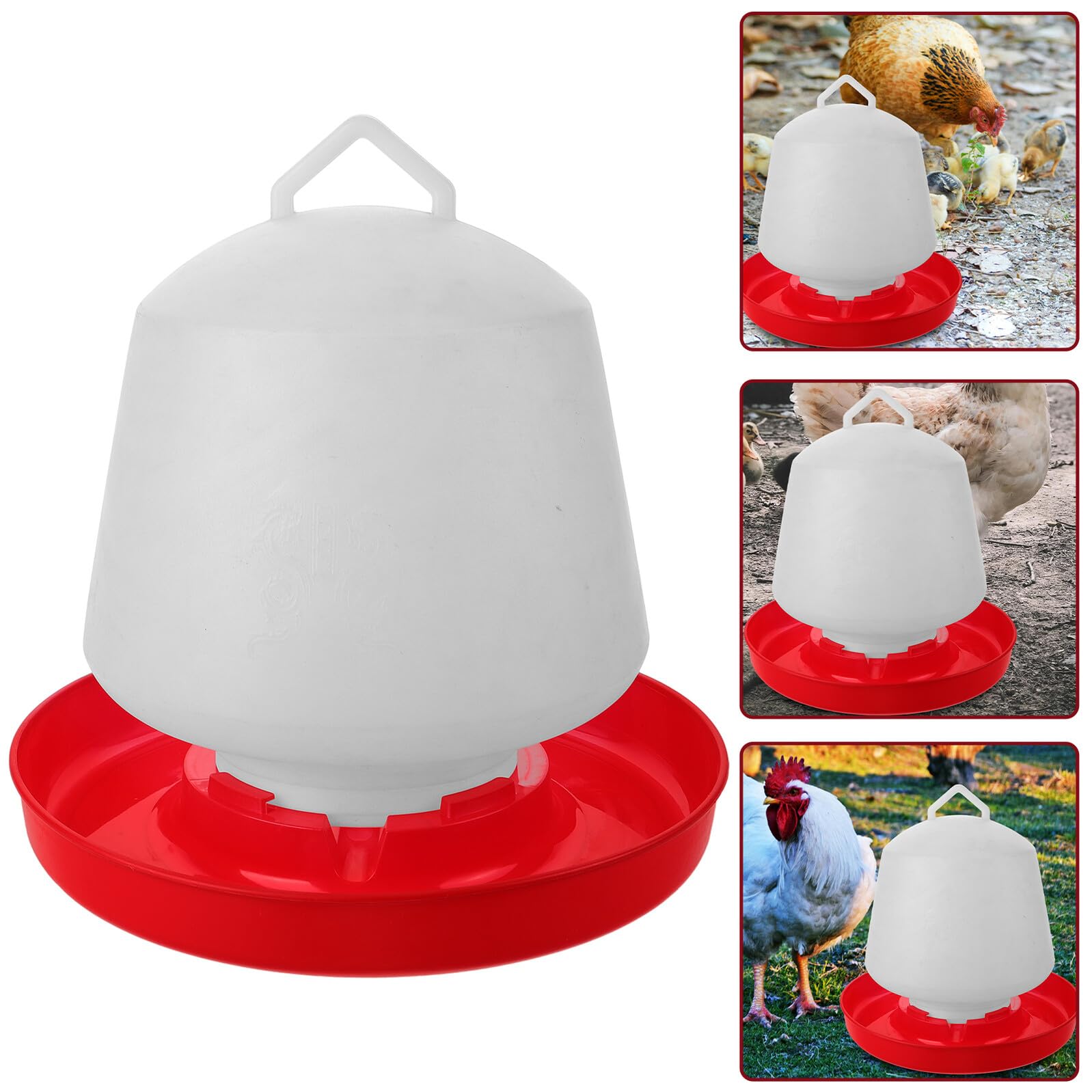 Yardenfun Mangiatoia per Polli e Oche in Plastica Bianca Design Creativo, Resistente alle Cadute, per Uso Esterno in Allevamenti e Cortili