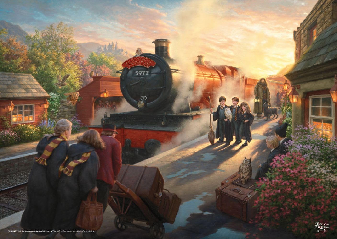 Schmidt Spiele 58428 Thomas Kinkade, Wizarding World, Harry Potter, Hogwart Express, puzzle 1000 elementów, kolorowe
