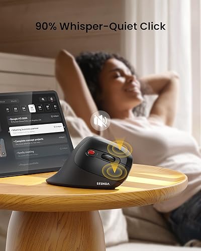 Miniatura 6 de seenda Ratón vertical ergonómico con Jiggler  Bluetooth + 2.4G USB multidispositivo, mouse inalámbrico Ergo, motor de mouse Jiggler para