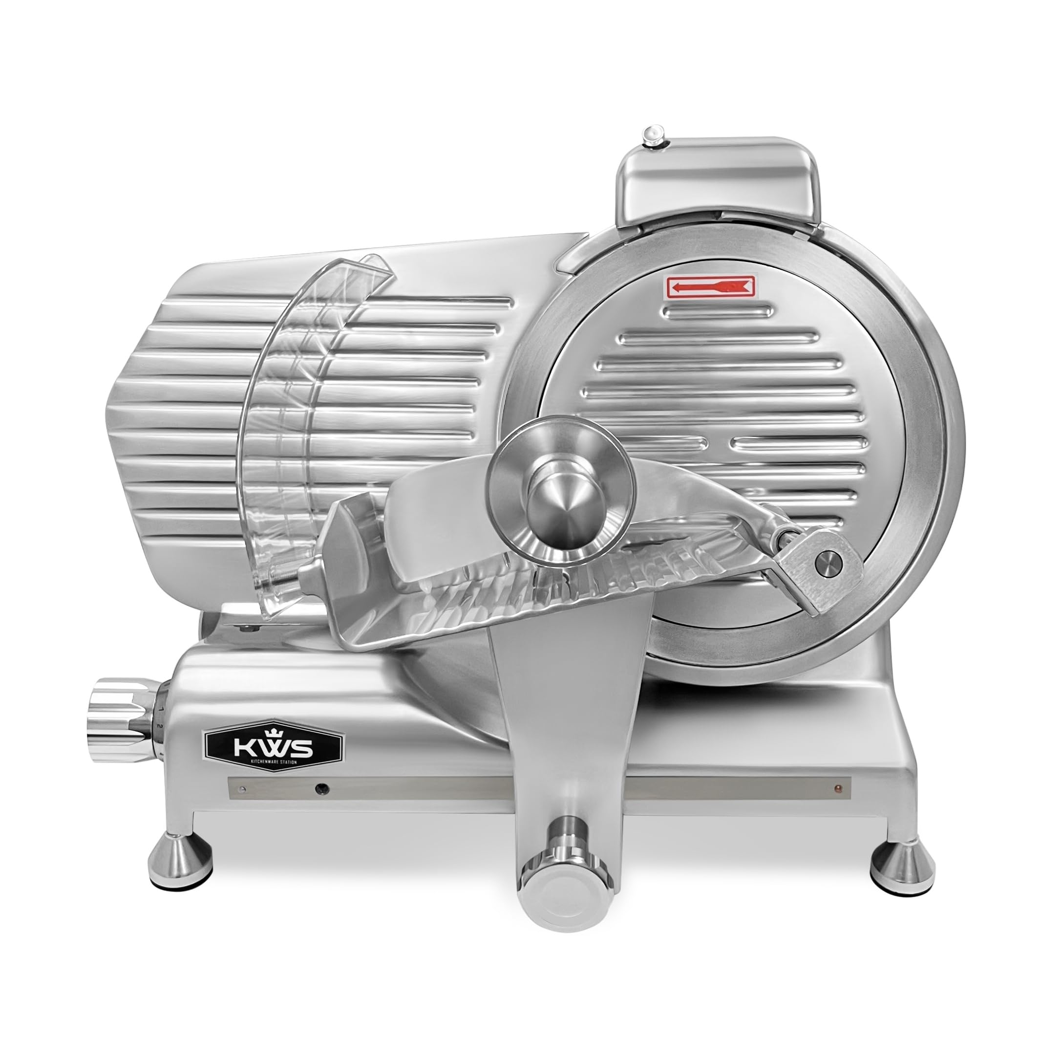 MS-10SL Commercial 320w Electric Meat Slicer 10-Inch Triple Safety Locks + Anodized Aluminum Base with Stainless Steel Blade, Frozen Meat/Cheese/Food Slicer Low Noises Commercial and Home Use