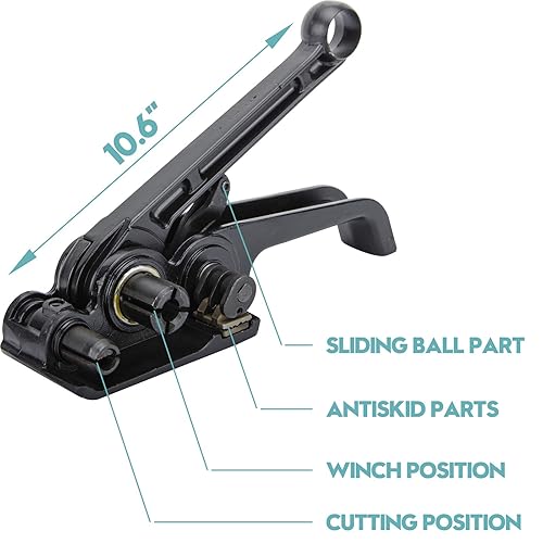 Miniatura 2 de MYFAMIREA Kit de herramientas de embalaje manual para tensor de flejado de polietileno resistente mejorado para correa de poliproplyn de poliéster