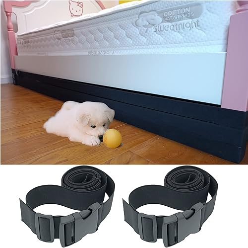 2 Pack Toy Blocker for Under Couch, Under Bed Blocker for Pets, Stop Toys from Going Under Sofa or Furniture, Adjustable Elastic Gap Bumper Stopper