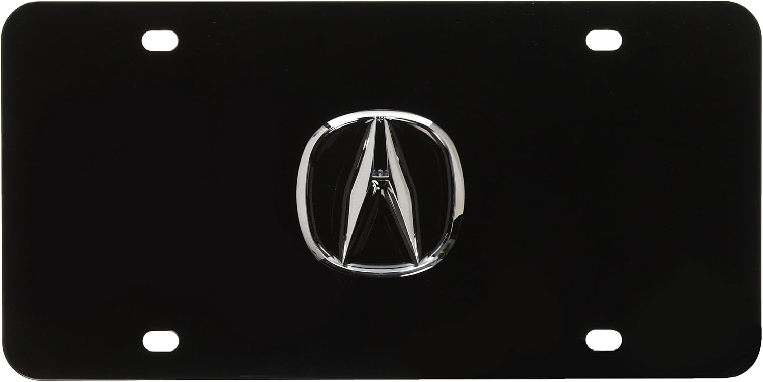 Auto Gold ACUCB Chrome On Black License Logo Plate, Acura