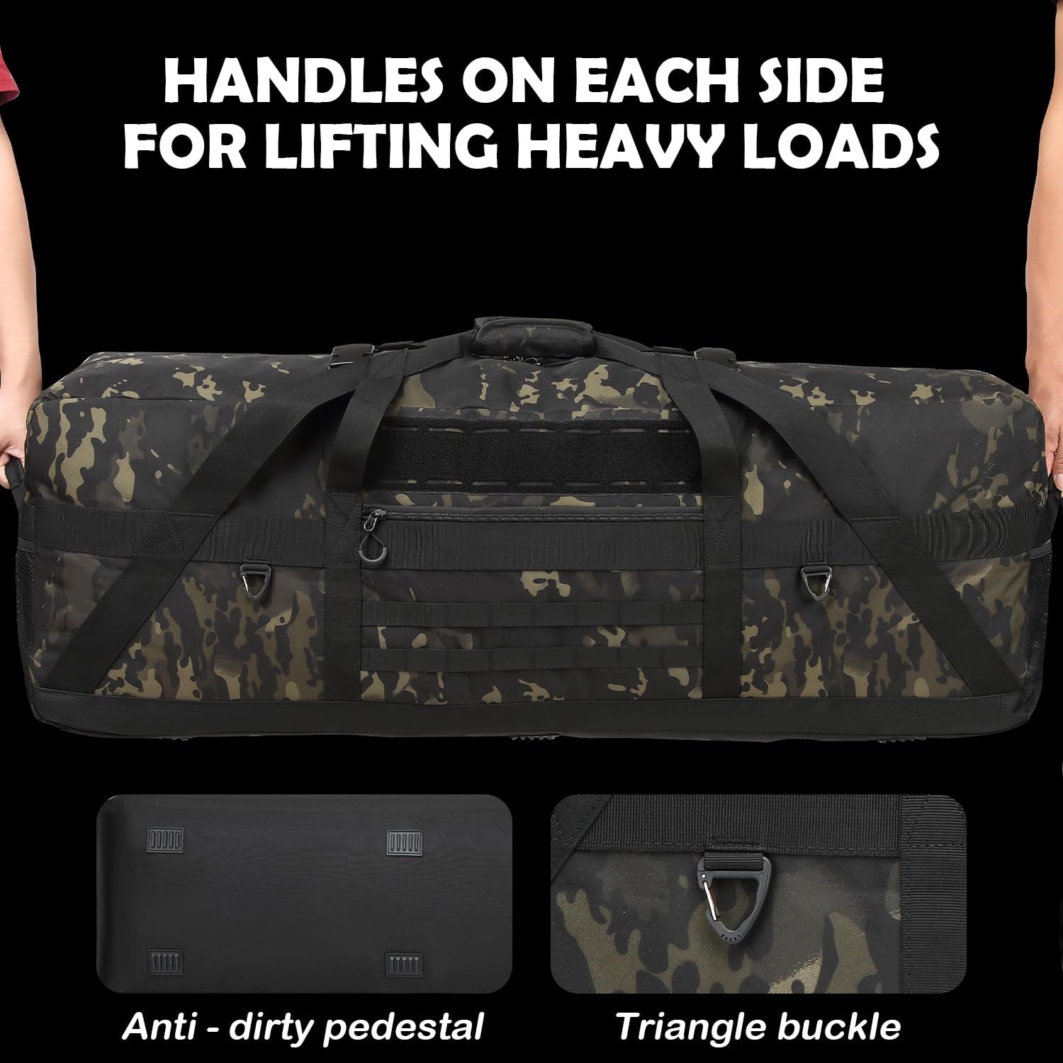 125L Extra Large Duffle Bag for Travel - Heavy Duty Duffle Bag with Multiple Pockets for Camping Gear Travel Storage Tent Storage Sports Equipment, Black CM - Image 7