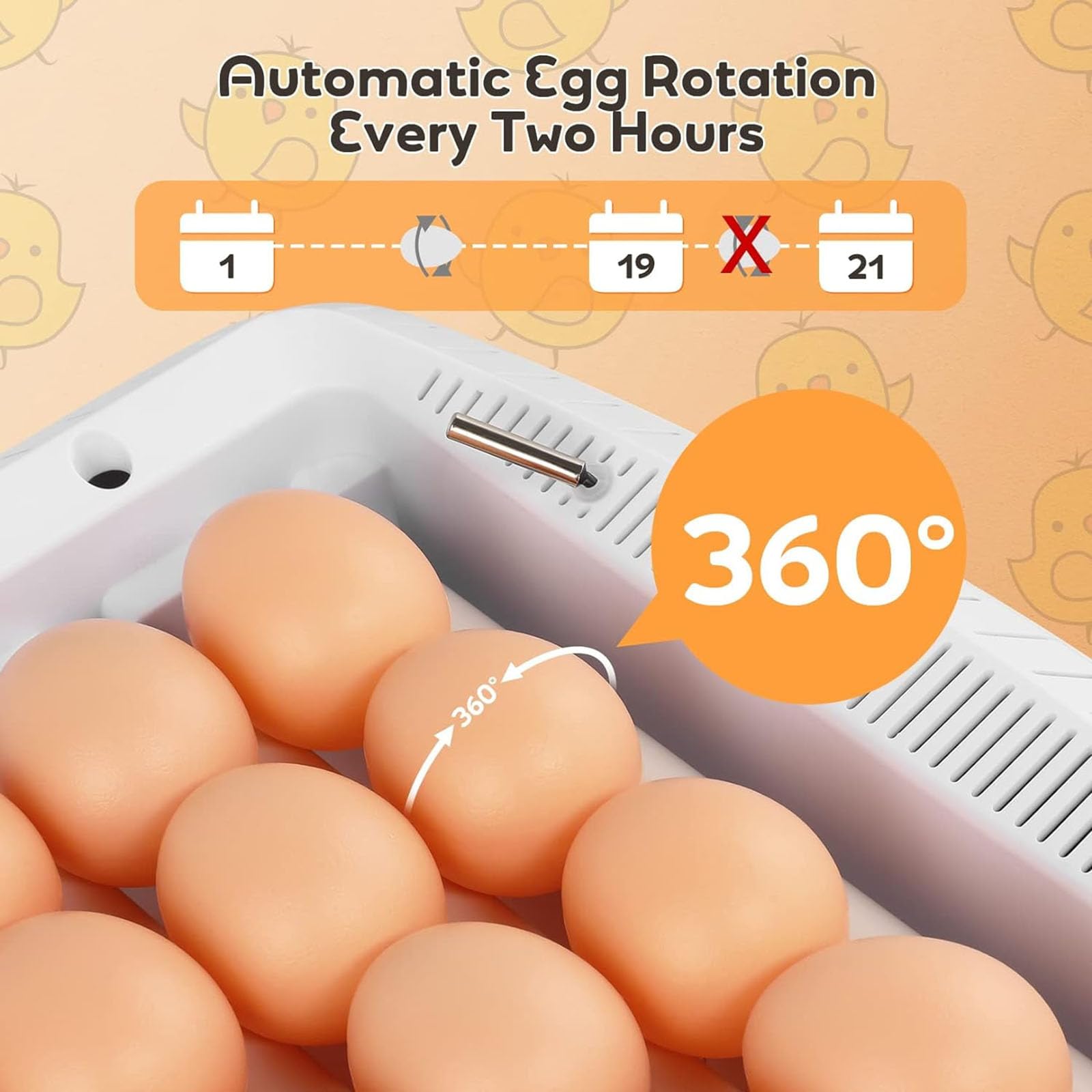 Incubadora automática de huevos para 35 huevos con control de temperatura y humedad, función de giro de huevos para incubar pollos, patos, gansos, codornices